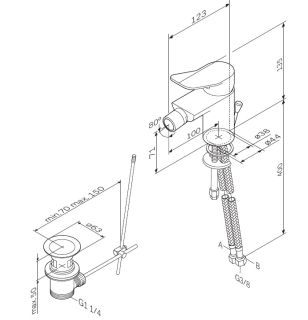 Am.Pm X-JOY F85A83100 Смеситель для биде с донным клапаном